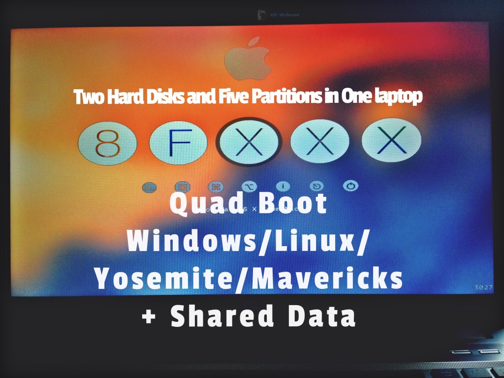 How To Quad Boot Windows Linux Yosemite Mavericks Shared Data Iggy